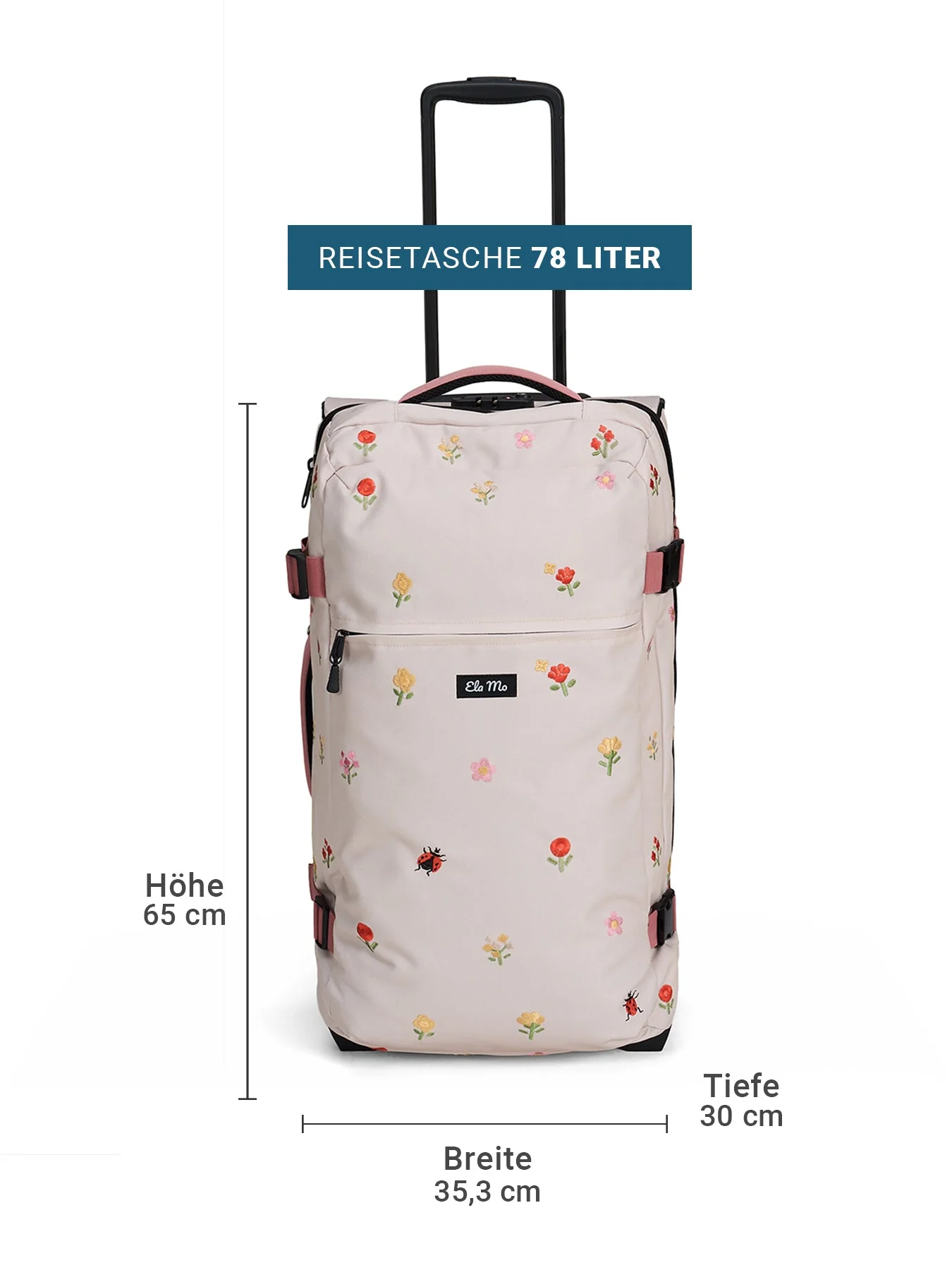 Ela Mo™ Reisetasche mit Rollen 78 Liter | Embroidery Edition Losy - Image 3