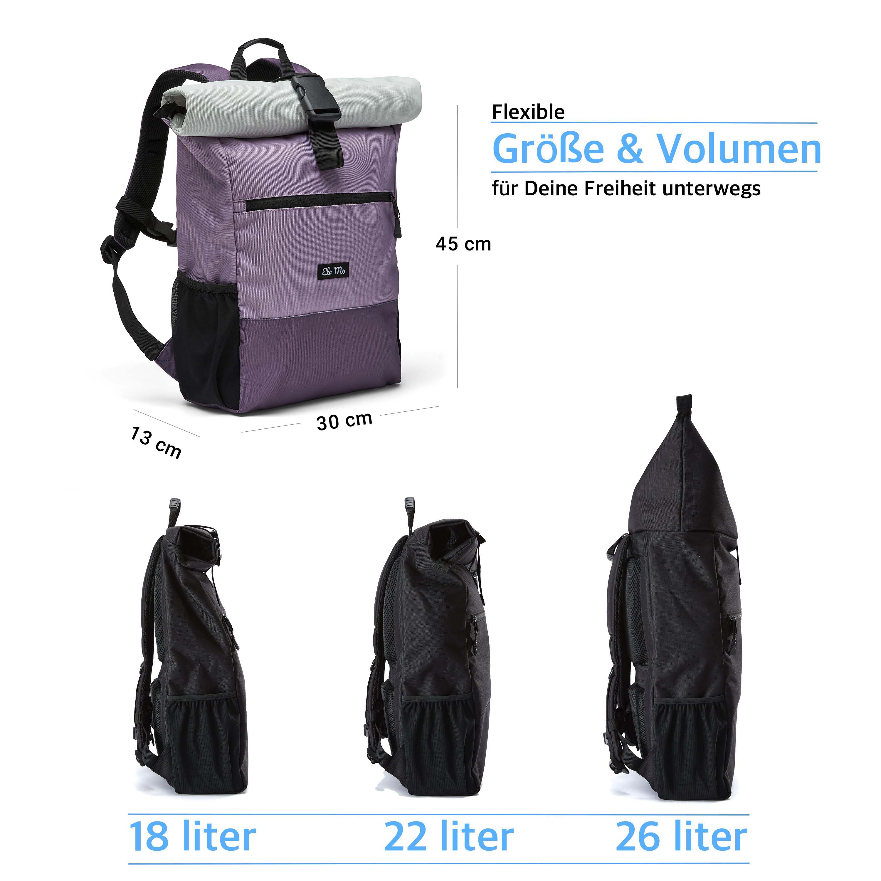 Ela Mo™ Rolltop Rucksack | Lavender - Image 5
