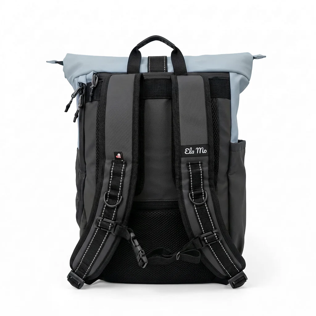 Ela Mo™ Rolltop Rucksack | Coated Edition Smoke Blue - Image 6